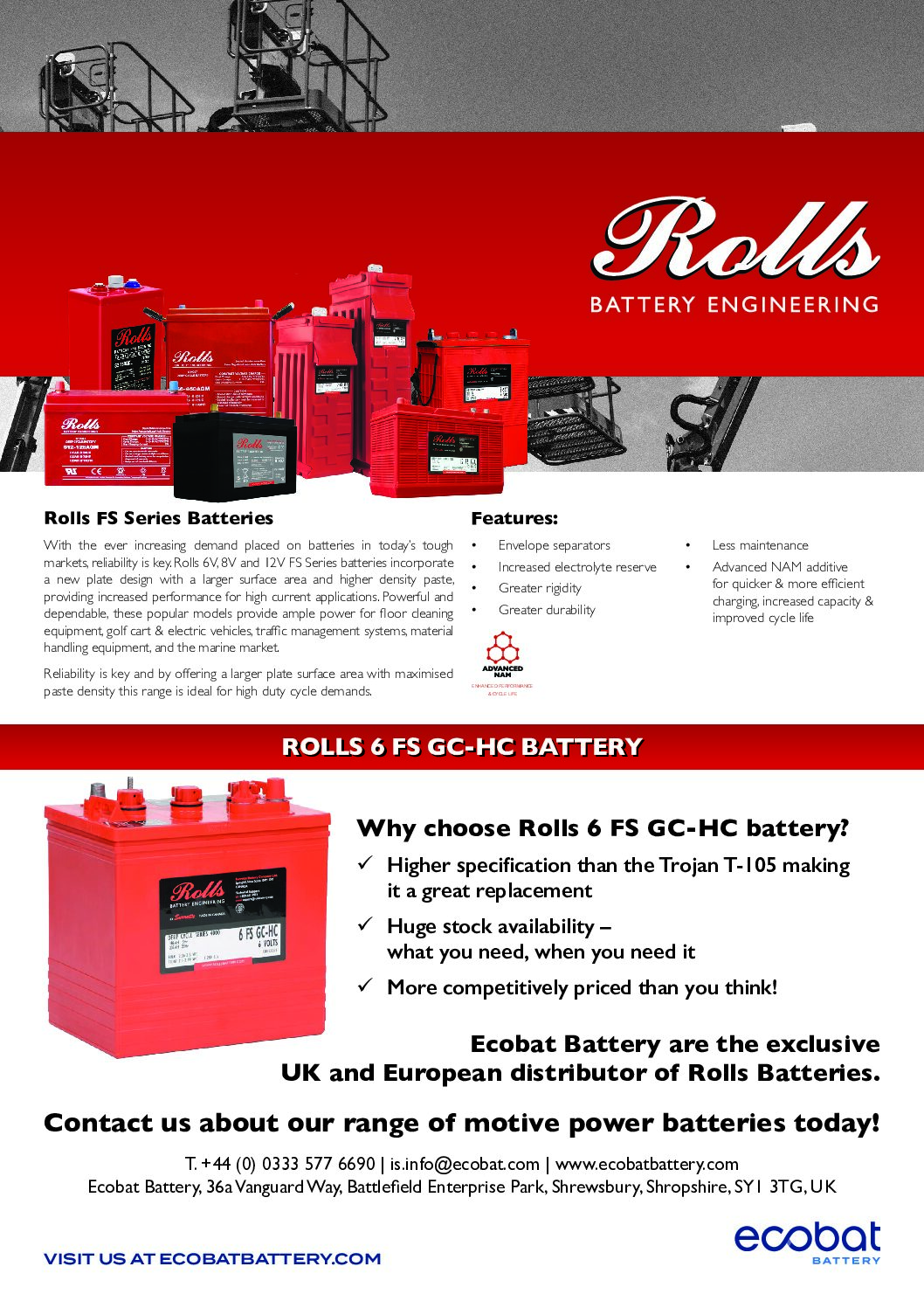 Rolls Battery Flyer Shrewsbury